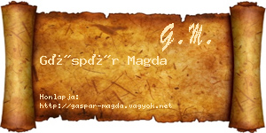 Gáspár Magda névjegykártya